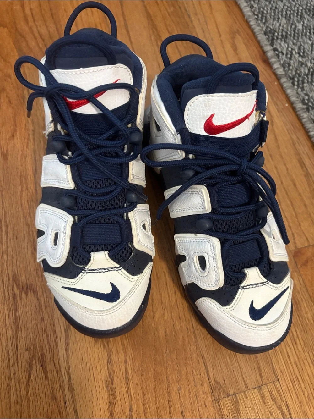 Nike Kids Navy, White & Red AIR Olympic uptempo